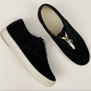 Aerosoles Casual Black Zip Up Closure Low Top Closet Staple Sneakers Shoes 8.5B